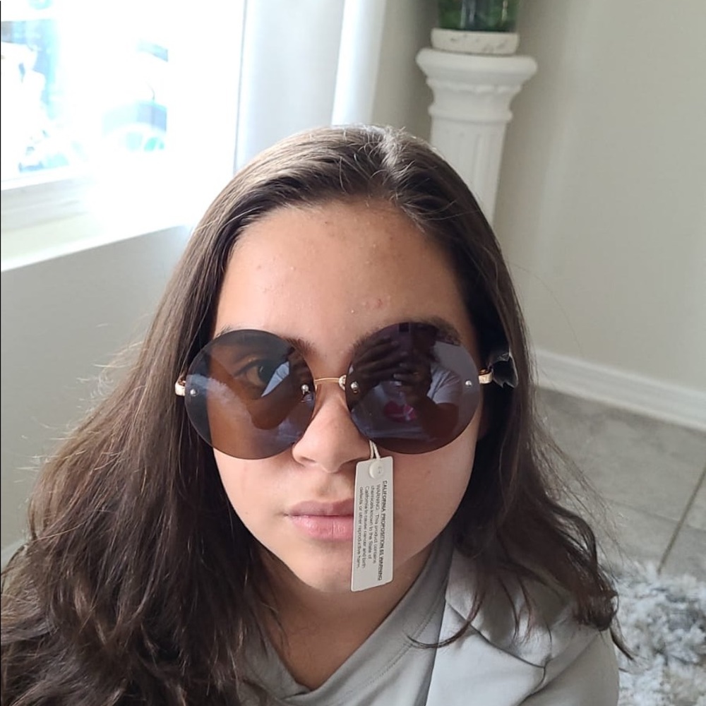 Sunglasses round vintages brown women